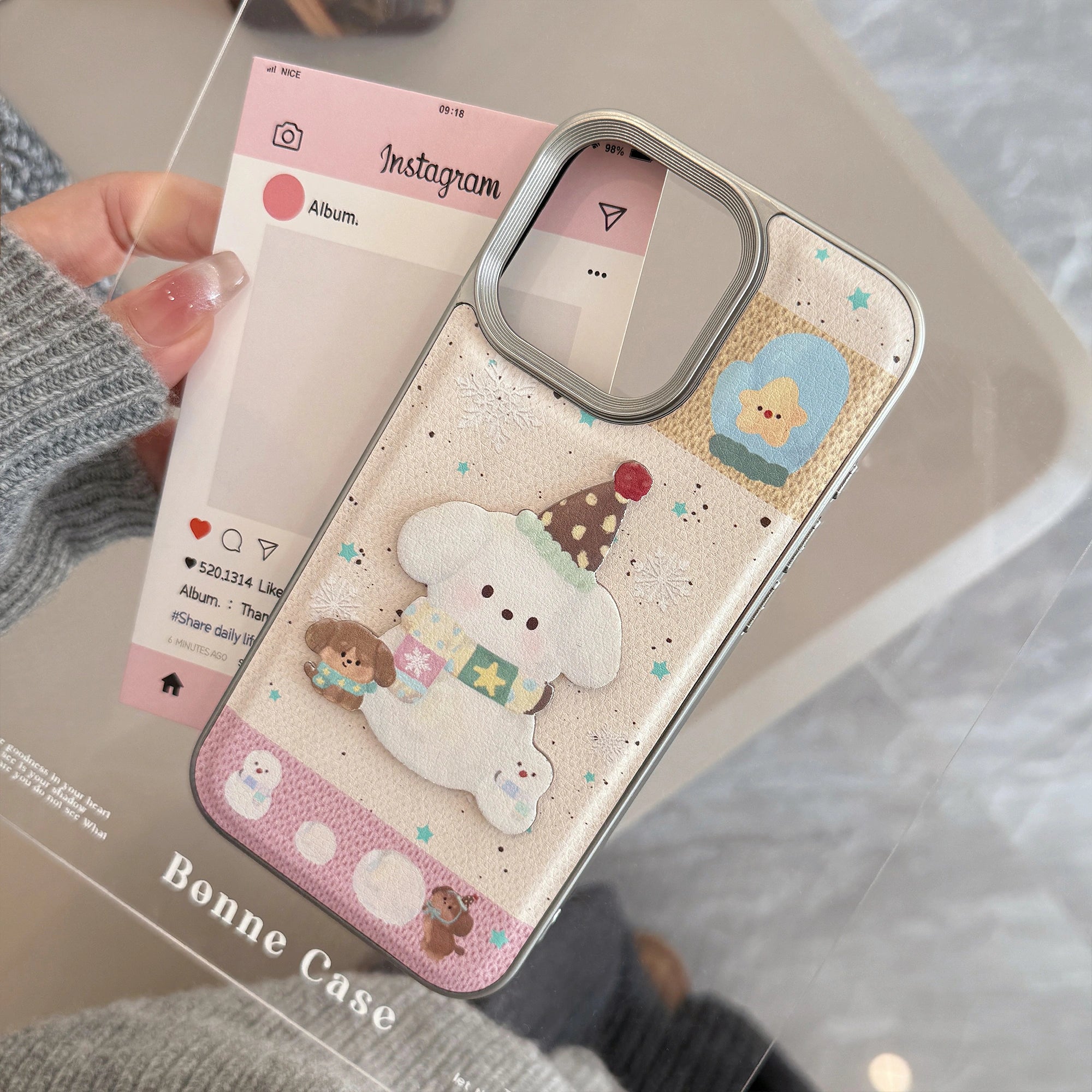 Pink Apricot Snowdog - iPhone Case